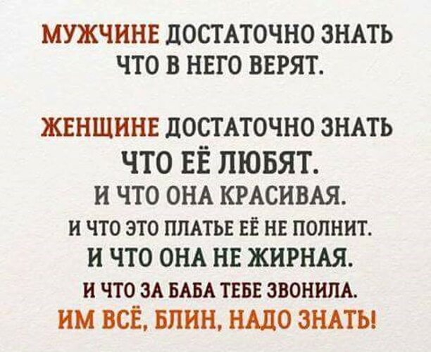 Знающему достаточно. Мужчине достаточно знать что в него верят. Мужчине достаточно знать что в него верят женщине достаточно знать. Мужчине достаточно знать что в него верят женщине. Мужчине достаточно знать.