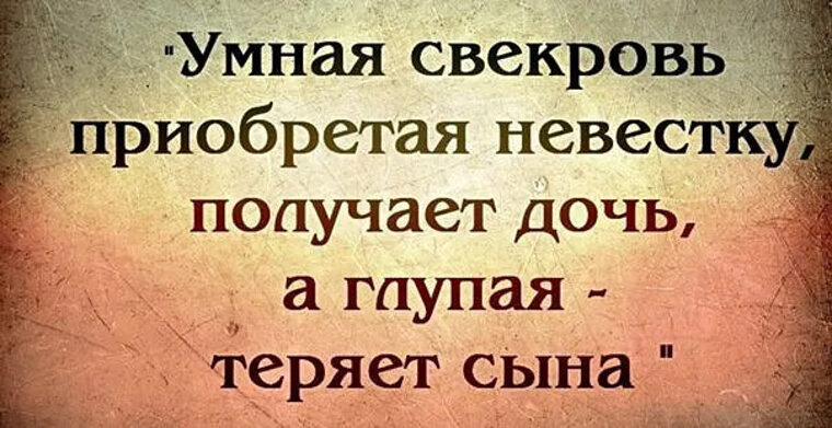 Умная свекровь приобретает дочь а глупая теряет сына картинка